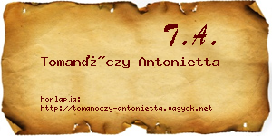 Tomanóczy Antonietta névjegykártya